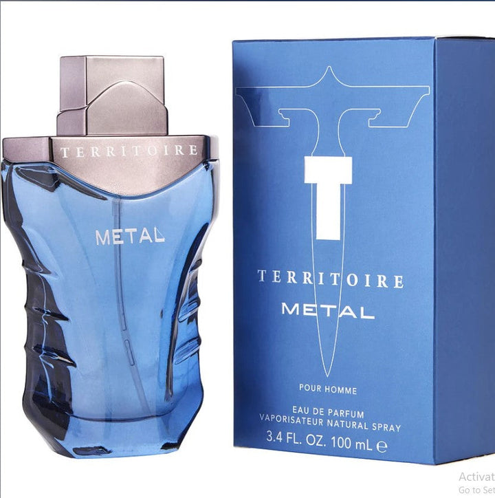 TERRITOIRE METAL 3.4 OZ EDP , a bold fragrance for the modern man available at Peris Connection Perfumes.