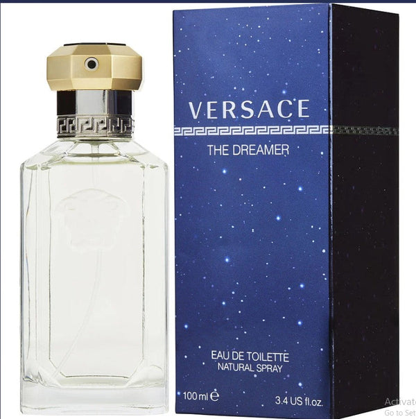 Versace Dreamer 3.4 OZ EDT M bottle with adventurous fragrance from Paris Connection Perfumes.