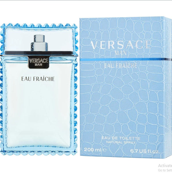 Versace Eau Fraîche 6.7 OZ EDT Men bottle with summer scent from Paris Connection Perfumes.