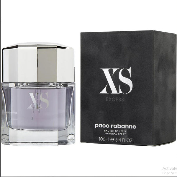 XS by Paco Rabanne 3.4 OZ Eau de Toilette for Men, Paris Connection Perfume bottle with elegant packaging and unique fragrance.
