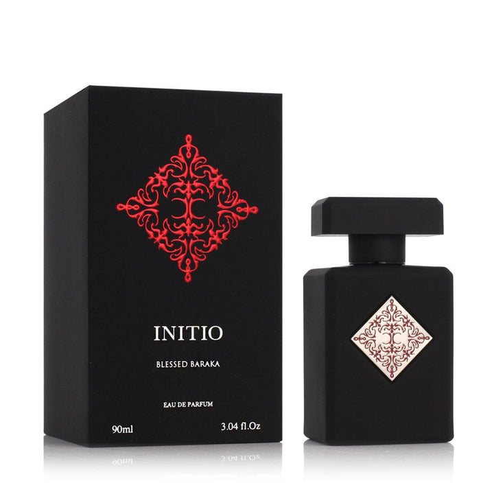 Explore INITIO BLESSED BARAKA 3.04 OZ at Paris Connection Perfumes, presented in a stunning, modern bottle that combines simplicity with elegance. The fragrance comes in a beautifully designed outer box, featuring ornate details that capture the essence of its rich and enchanting aroma.