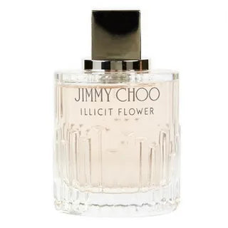 ILLICIT FLOWER JC 3.3 OZ EDT by Paris Connection Perfumes features an elegantly designed bottle with a soft, floral silhouette, housed in a chic, pastel box adorned with delicate floral patterns, perfect for gifting or personal indulgence.