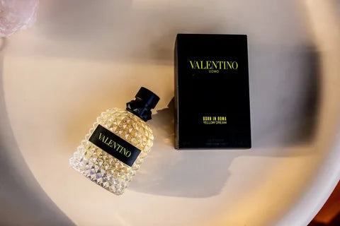 Valentino Yellow Dream 3.4 oz for men in a vibrant design. Available at Paris Connection Perfumes.