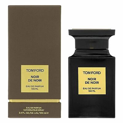 Tom Ford Noir De Noir Eau De Parfum Spray 3.4 oz, available at Paris Connection Perfumes, features a striking black bottle that exudes elegance with its minimalist design. The luxurious packaging, adorned with subtle gold details, perfectly encapsulates the essence of this rich, sensual fragrance.