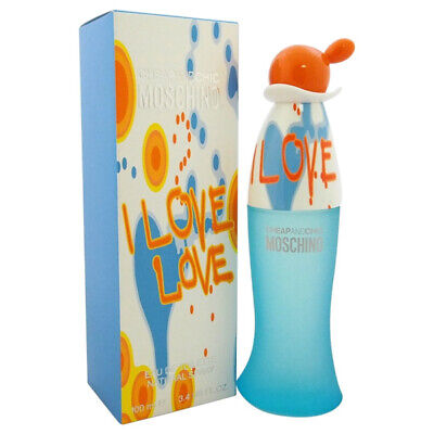 The I LOVE LOVE MOSCHINO 3.4 OZ EDT, showcased at Paris Connection Perfumes, comes in a charming heart-shaped bottle that captures the spirit of love, beautifully encased in a colorful, eye-catching packaging that enhances its fun and flirtatious character.